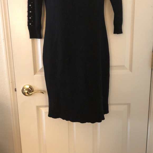 Ann Taylor Black Pearl Embellished Sweater Dress - Picture 9 of 15